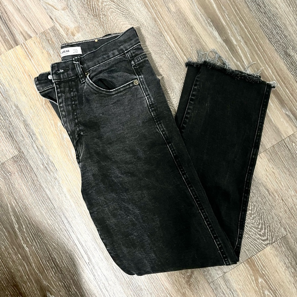 Pull & Bear Ankle Crop Denim Black